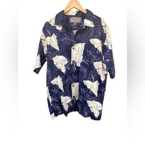 Palm Island Men’s Hawaiian Type Shirt, Short Sleeve Button up Shirt - Sz. Large